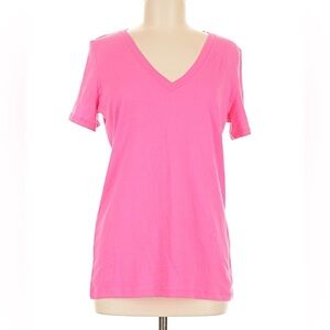 Y2K Victoria’s Secret Pink Vibrant Pink V-Neck Women's Short Sleeve Top